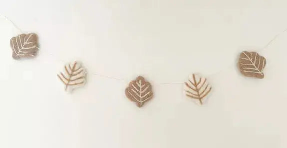 Guirlande Feuilles Laine Feutrée - Fait Main