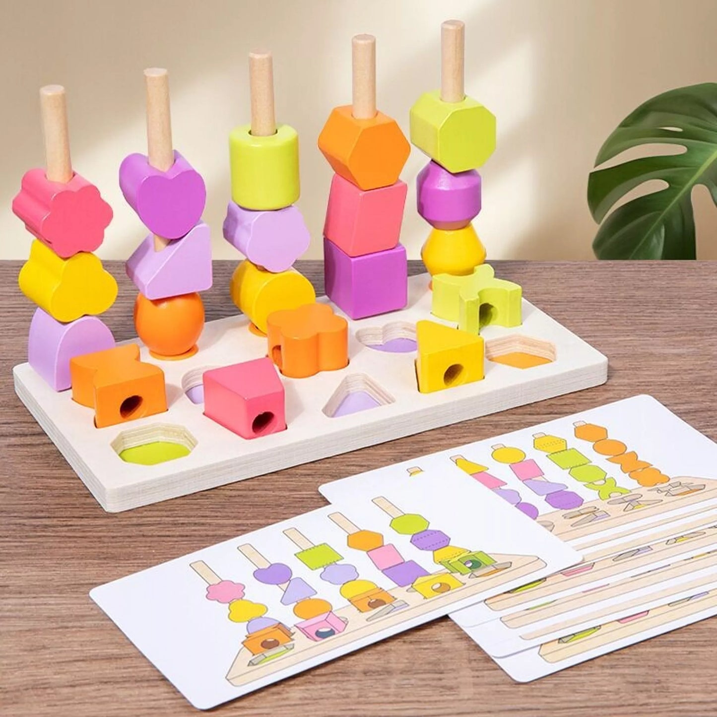 Jouet en bois à trier et empiler - Montessori