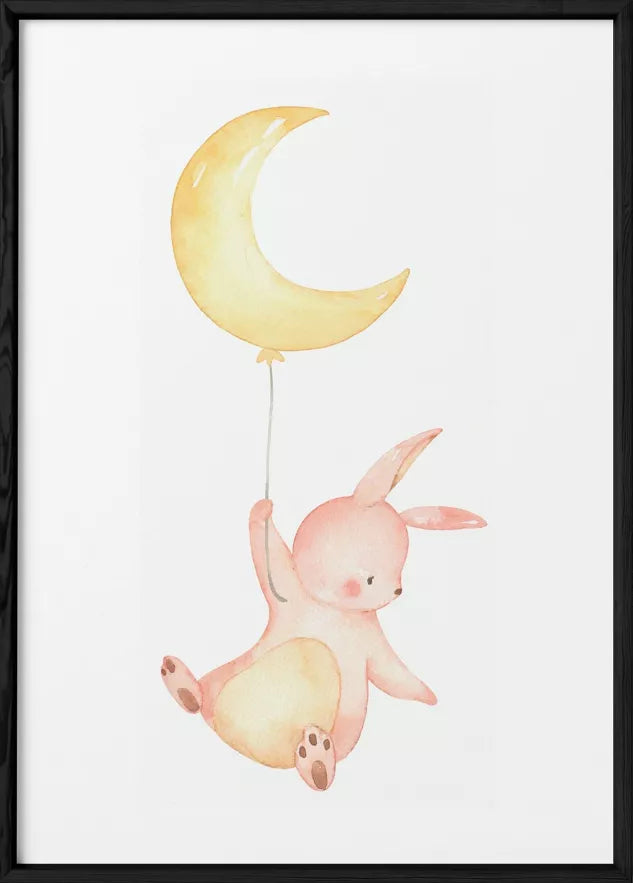 Affiche Enfant - Lapin Lune