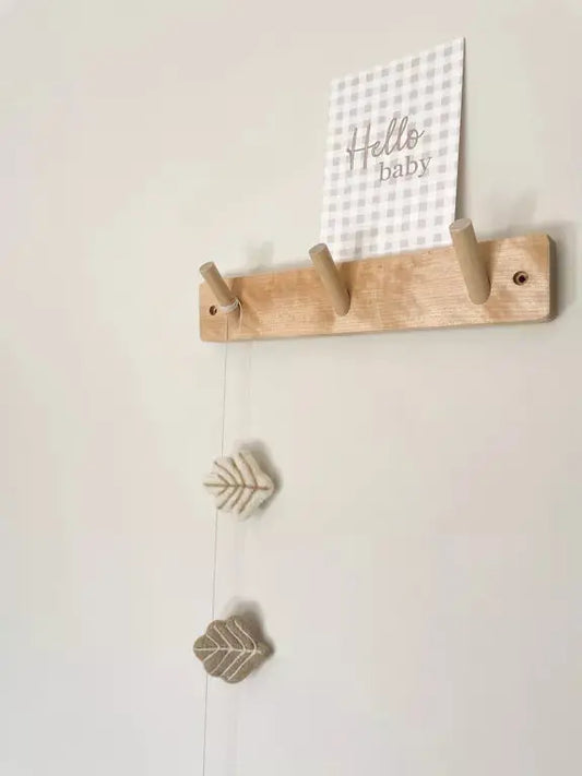 Guirlande Feuilles Laine Feutrée - Fait Main
