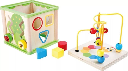 Cube de motricité en bois 5 en 1 - Insectes