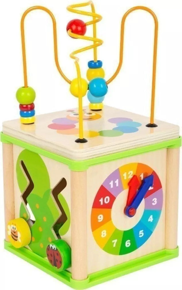 Cube de motricité en bois 5 en 1 - Insectes