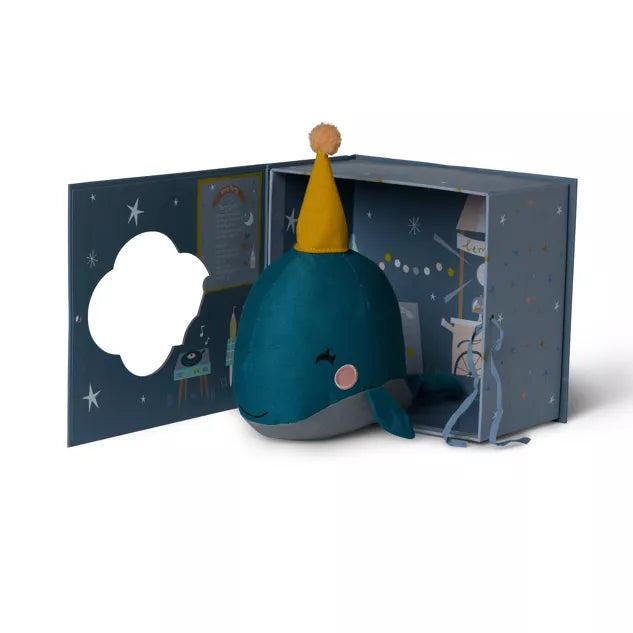 Peluche Baleine dans sa boîte cadeau