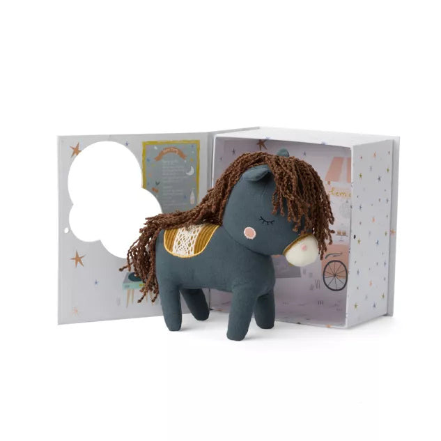 Peluche Cheval dans sa boîte cadeau