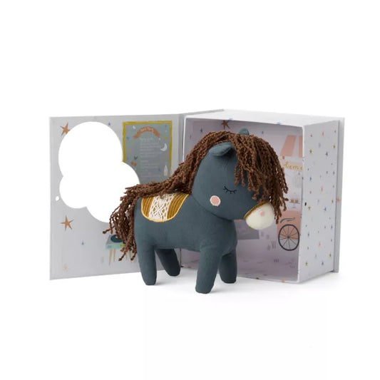 Peluche Cheval dans sa boîte cadeau