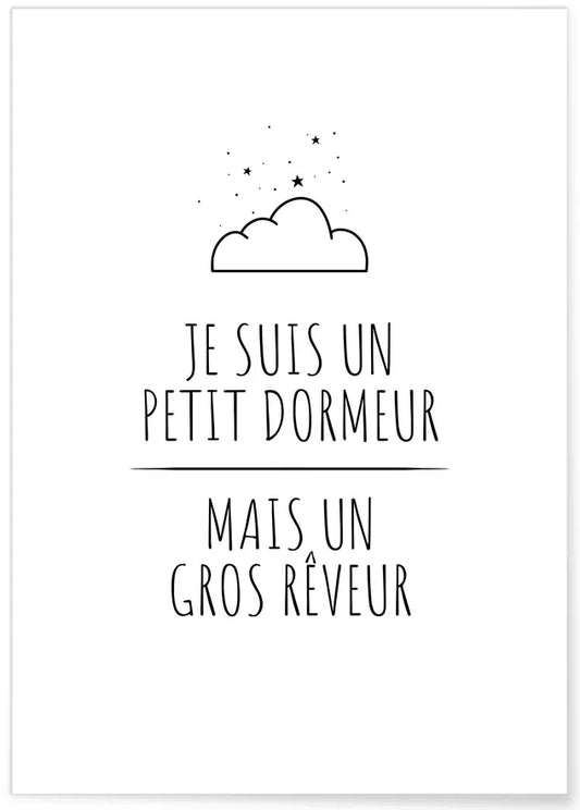 Affiche Enfant - Je suis un petit dormeur