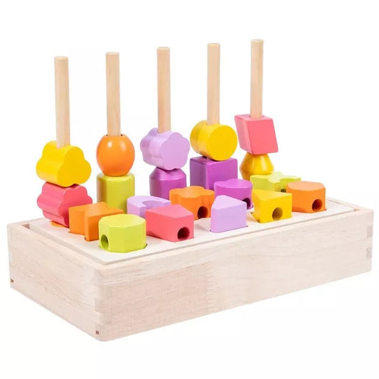 Jouet en bois à trier et empiler - Montessori