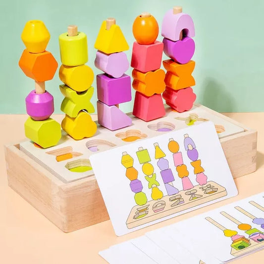 Jouet en bois à trier et empiler - Montessori