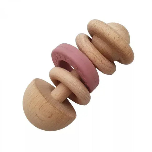 Hochet en bois vieux rose Summervil Organic